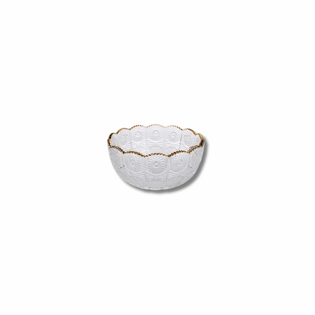 🎁 Decorative Glass Bowl with Gold Edge (100% off)