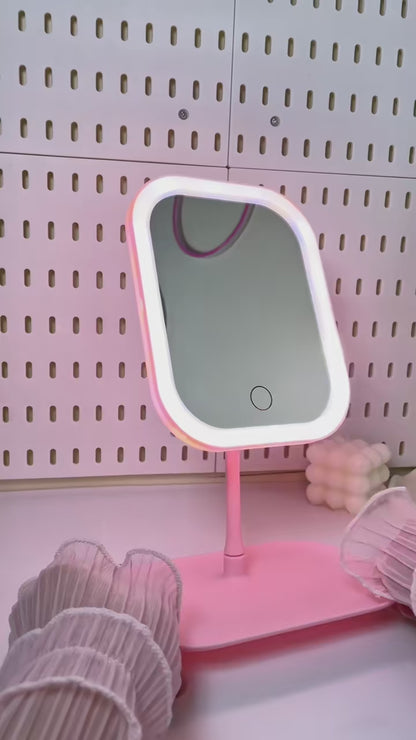 Touch LED makeup and skincare mirror