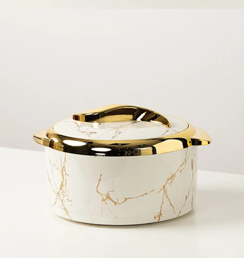 3 piece Marble white insulated food warmer