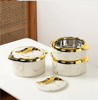 3 piece Marble white insulated food warmer