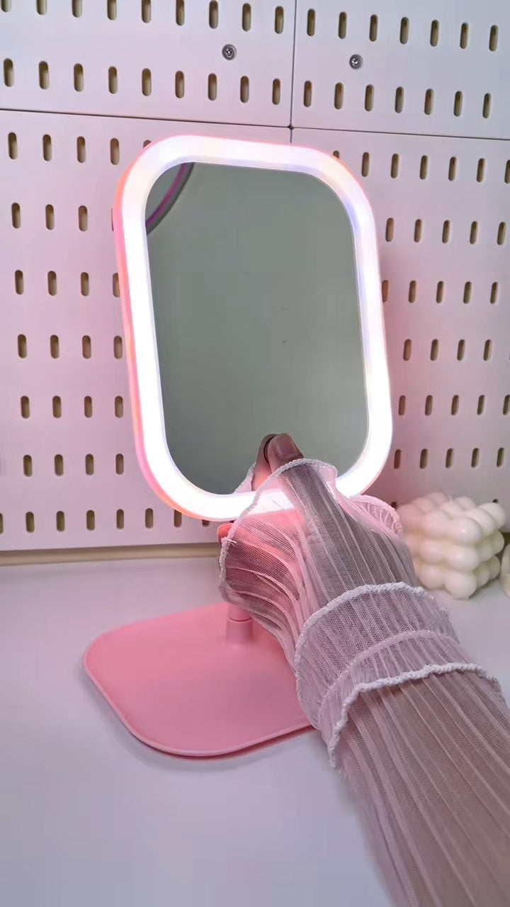 Touch LED makeup and skincare mirror