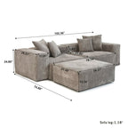 Corduroy L-Shape Sofa