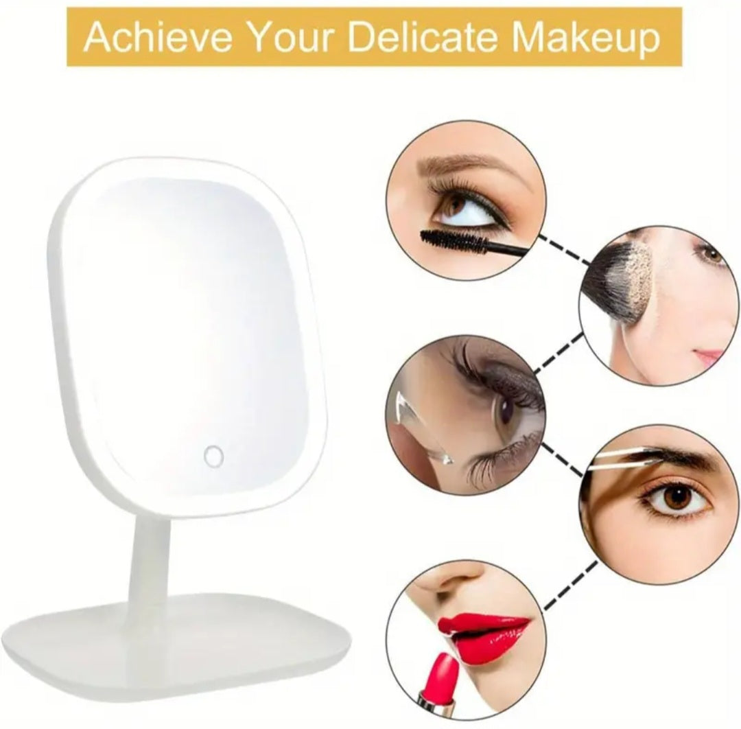 Touch LED makeup and skincare mirror