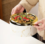 3 piece Marble white insulated food warmer